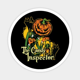 Candy Inspector Halloween Pumpkin Design Magnet